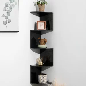 2/4/5 Layers Wooden PVC Corner Shelf Burlywood Storage Shelf Boho Home Decoration Floating Wall Organizer Room Decors Aesthetic - Image 2