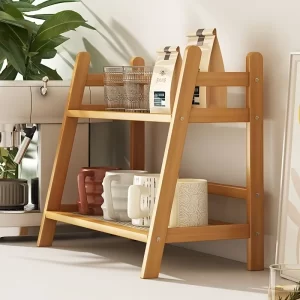 2-layer Imitation Rattan Storage Rack, Cup Storage Rack, Desktop Miscellaneous Water Cup Storage Rack - Image 2