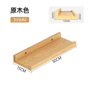 30cm Wall Shelf Home Living Room Wall Shelf Punched One-line Board Bookshelf Wall Decoration Solid Wood Small Rack - Image 8