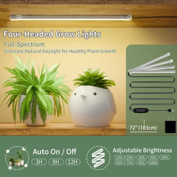 6-Tier Indoor Plant Stand with Built-In Grow Lights, Large Corner Metal Rack for Flower Displays - Image 3