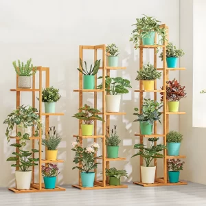 Bamboo 5 / 6  Tier  Plant Stand Rack Multiple Flower Pot Holder Shelf Indoor Outdoor Planter Display Shelving Unit for Patio - Image 2