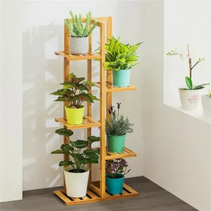 Bamboo 5 / 6  Tier  Plant Stand Rack Multiple Flower Pot Holder Shelf Indoor Outdoor Planter Display Shelving Unit for Patio - Image 3