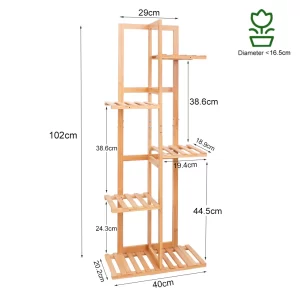 Bamboo 5 / 6  Tier  Plant Stand Rack Multiple Flower Pot Holder Shelf Indoor Outdoor Planter Display Shelving Unit for Patio - Image 5