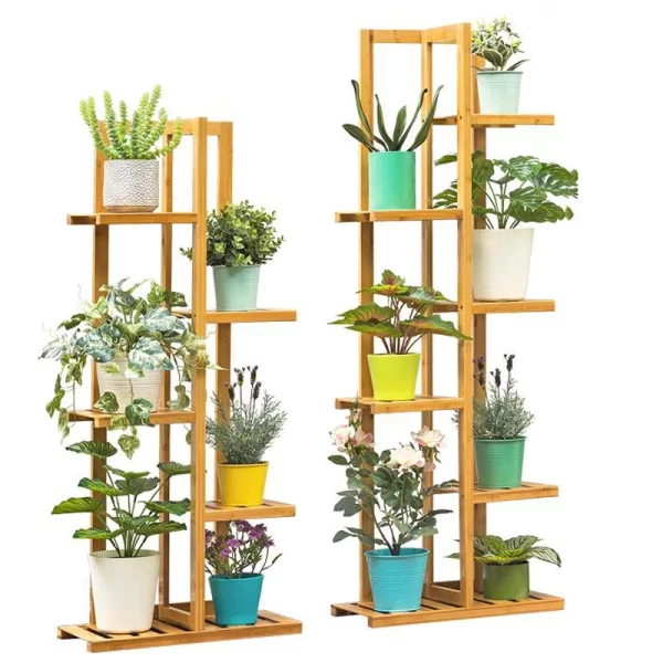 Bamboo 5 / 6  Tier  Plant Stand Rack Multiple Flower Pot Holder Shelf Indoor Outdoor Planter Display Shelving Unit for Patio - Image 6