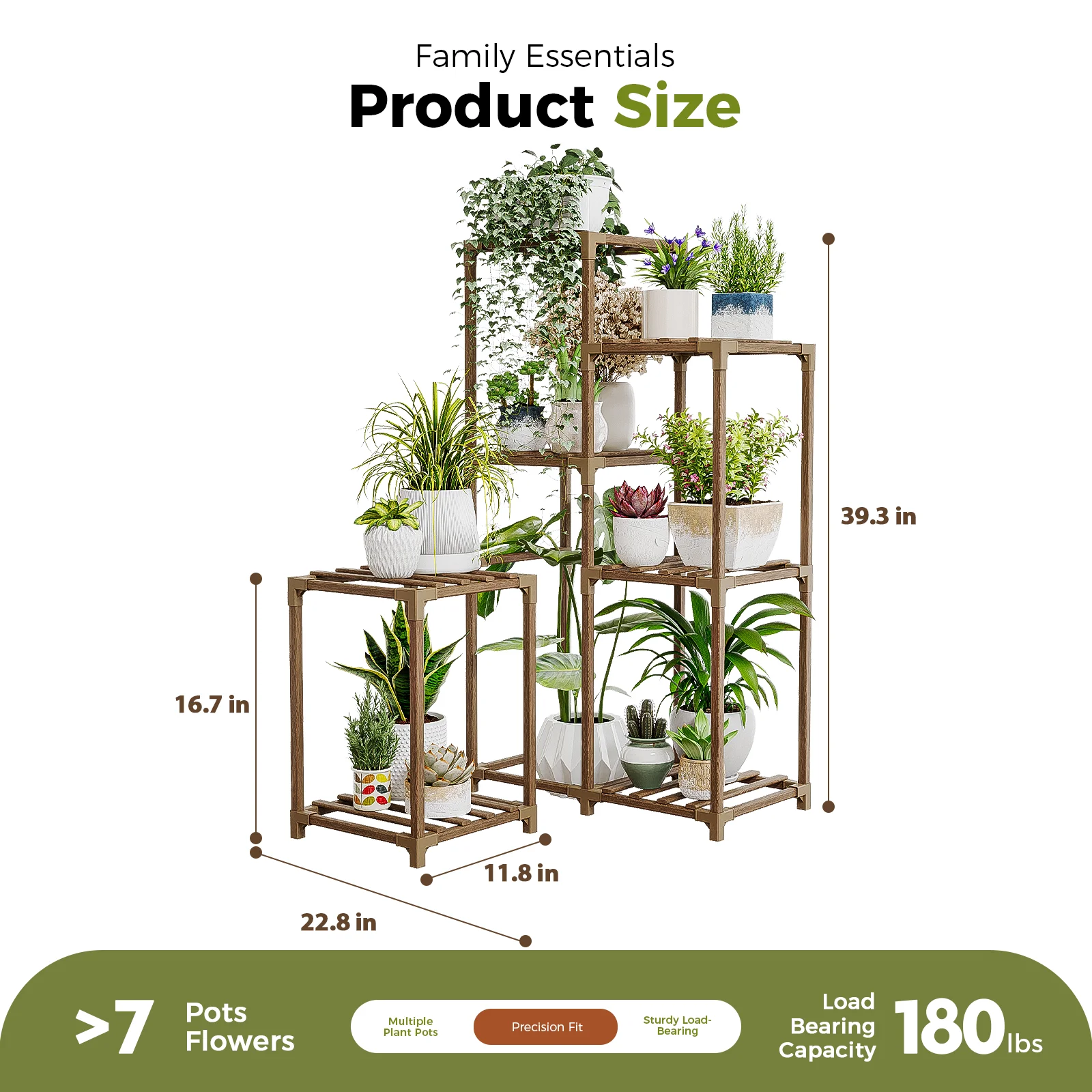 Bamworld Indoor Corner Plant Stand Wood Plant Shelf Holder for Multiple Plants Tall Flower Stands Plant Table Rack Garden Patio - Image 2
