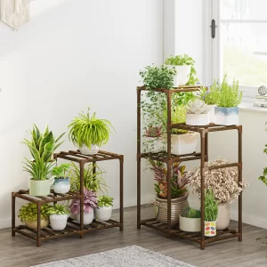 Bamworld Outdoor Indoor Black Corner Plant Stand Shelf Holder 7 Tier Stands for Living Room Plant Rack Multiple Plants Patio Bal - Image 2