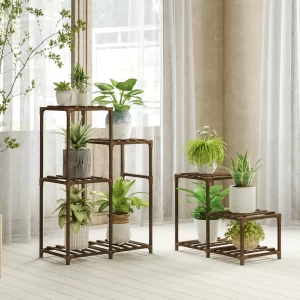 Bamworld Outdoor Indoor Black Corner Plant Stand Shelf Holder 7 Tier Stands for Living Room Plant Rack Multiple Plants Patio Bal - Image 3