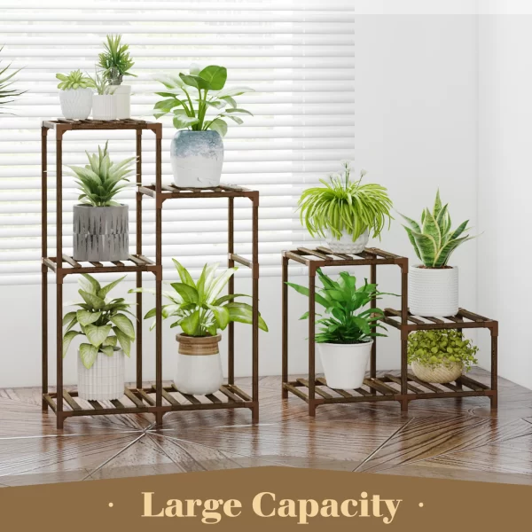 Bamworld Outdoor Indoor Black Corner Plant Stand Shelf Holder 7 Tier Stands for Living Room Plant Rack Multiple Plants Patio Bal - Image 5