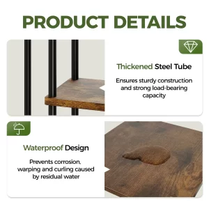 Brown Bamworld 5 Tier Metal Plant Stand Indoor Corner Shelf For Multiple Plants Tiered Flower Pot Holder Patio Garden Balcony - Image 4