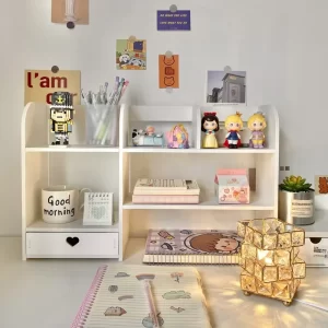 Double-Layer Desktop Organizer Rack Stationery Office Desk Accessories Storage Desktop Cosmetics Organizers Storage Shelf - Image 1