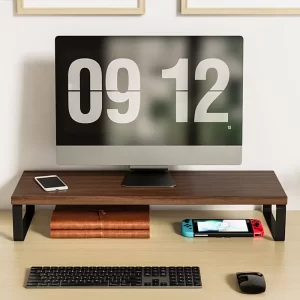 Wooden Monitor Lifting Rack Base Support Cushion Rack Computer Heightening Bracket Office Multifuncte Desktop Storage Rack - Image 2