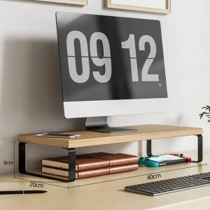 Wooden Monitor Lifting Rack Base Support Cushion Rack Computer Heightening Bracket Office Multifuncte Desktop Storage Rack - Image 12